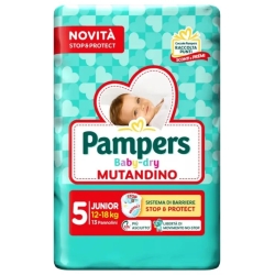 PAMPERS Baby-Dry Mutandino Junior - 13 Pannolini Taglia 5 (12-18 Kg)