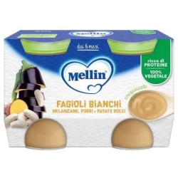 Omogeneizzato Fagioli bianchi con Melanzane, Porri e Patate Dolci 130 g