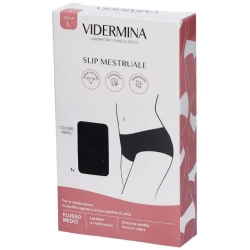 Vidermina Slip Mestruale Flusso Medio Nero Taglia L
