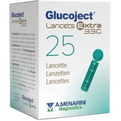 Glucoject Lancets Extra - 25 Lancette Pungidito Monouso - 33G