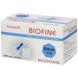 Linea D Biofine - 100 Aghi Universali Per Penna Da Insulina - 31G (6 mm)