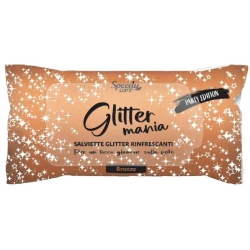 Glitter Mania Bronzo - 15 Salviette Glitter Rinfrescanti