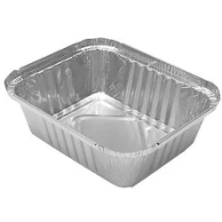 4 Vaschette in alluminio monoporzione con coperchio