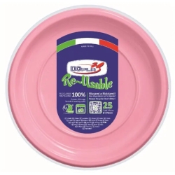 Re-Usable - 25 Piatti Piccoli Riutilizzabili - Rosa