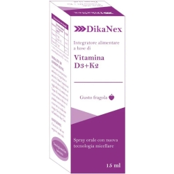 DikaNex Spray 15 ml - Integratore a base di Vitamina D3 e K2 Gusto Fragola