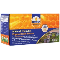 Optima Naturals Manuka Benefit - Pappa reale fresca 10 Flaconcini - Integratore di Vitamina B6