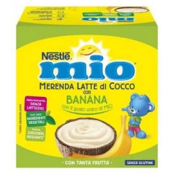 Mio Merenda al latte di cocco e banana - 4 vasetti da 90 g