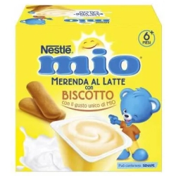 Mio Merenda al latte e biscotto - 4 vasetti da 100 g
