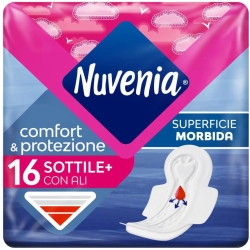 Nuvenia Sottile+ con ali - 16 assorbenti per flusso normale