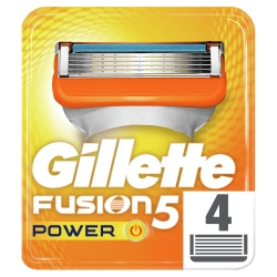 GILLETTE fusion lame di ricambio per rasoio power a 5 lame confezione da 4 lamette
