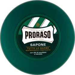 PRORASO Sapone da barba rinfrescante e tonificante con all'olio di eucalipto e mentolo in ciotola 75 ml
