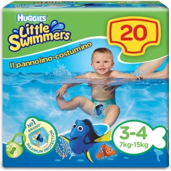 HUGGIES Little Swimmers - 20 pannolini costumino taglia 3/4 da 7 a 15 kg