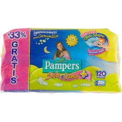 PAMPERS Sole e Luna - Salviettine igienizzanti pacco doppio 120 Salviettine