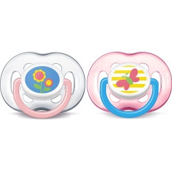 Avent Succhietto freeflow femminuccia 6-18m confezione 2 ciucci