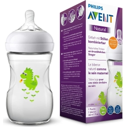 Avent biberon natural flusso lento 1m+ 260 ml draghetto verde