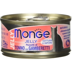 Natural Jelly Tonno/Gamberetti - cibo umido per gatti lattina da 80 g