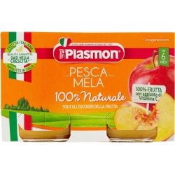 Plasmon Omogeneizzato Pesca con Mela 2 vasetti da 104 g