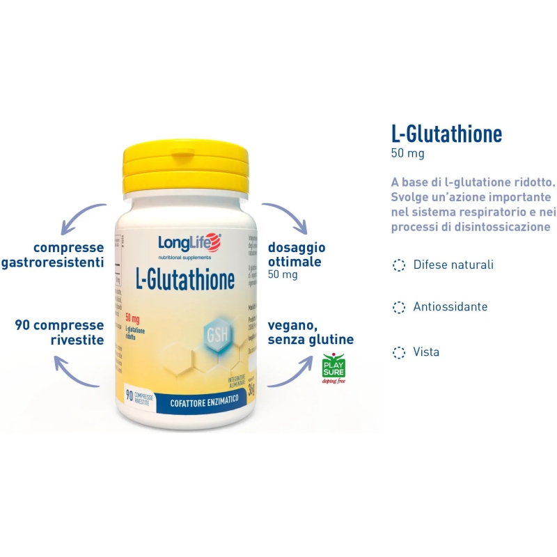 glutathione in italiano Glutatione 500 mg Ridotto al 98%. 120 capsule vegane per 4 mesi di trattamento. Realizzato con la molecola di Glutatione che ha il miglior Available as . Glutathione - Wikipedia