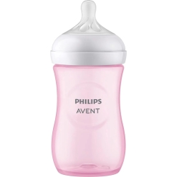 Avent biberon natural 0-6m flusso lento 260 ml rosa