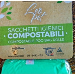 Sacchetti igienici compostabili 4 rotoli da 10 sacchetti