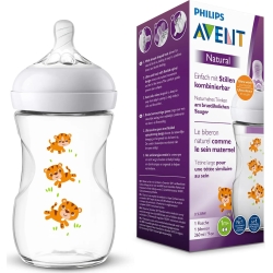 Avent Natural - Biberon 1M+ A Flusso Lento 260 Ml - tigrotto