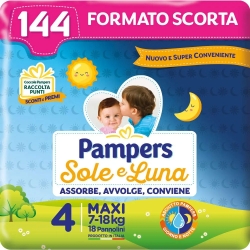 PAMPERS Sole&Luna Maxi - 17 Pannolini Taglia 4 (7-18 Kg)