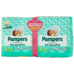Pampers Baby Dry, 56 Pannolini, Misura 3 Midi - Bambini 4-9 kg