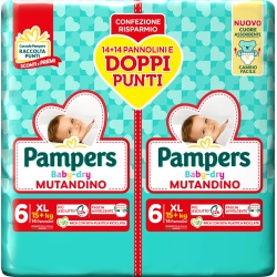 PAMPERS Baby-Dry Mutandino XL - 28 pannolini Taglia 6 (15+ kg)
