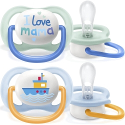 Avent Ultra Air Happy 0-6 M - 2 ciucci in silicone - Animali