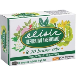 Elisir Depurativo Ambrosiano 80 Compresse - Integratore Per la Regolarità Intestinale