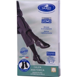 Sauber Linea Uomo 70 Den - Calza Anatomica Filato Qskin (13-17 mmHg) - Taglia M Nero