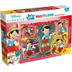Pinocchio puzzle da pavimento double-face 108 pezzi 70x50 cm