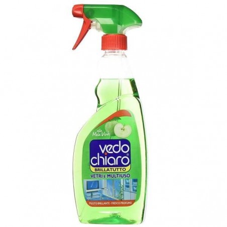 VEDO CHIARO - Brillatutto Mela Verde - Detergente Per Vetri E Superfici 500  Ml