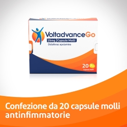 VoltadvanceGo 25 mg - Antidolorifico in capsule molli - 20 pezzi