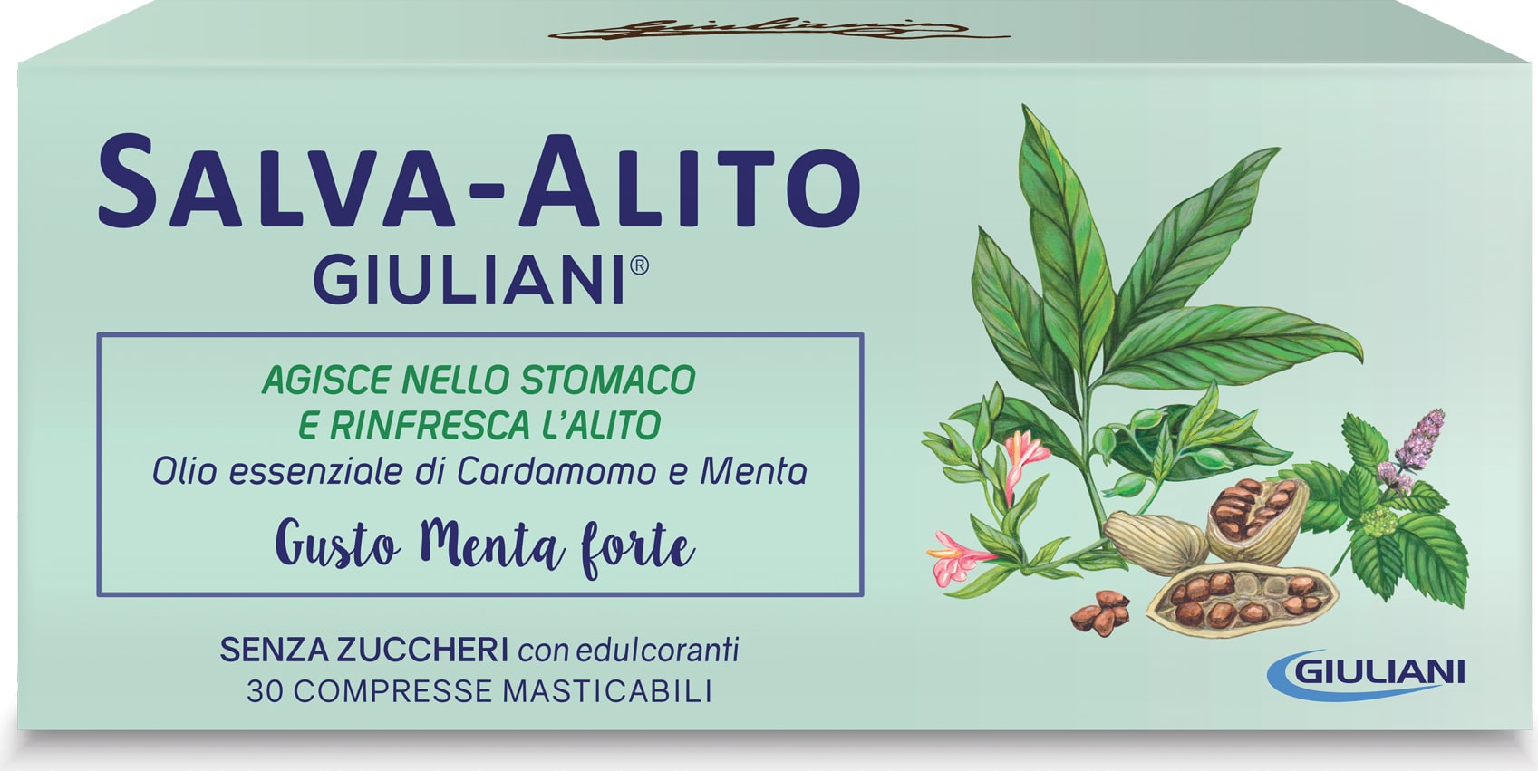 Giuliani Salva Alito Tusto Minte Forte – 30 Tablets – Italian Breath Freshener
