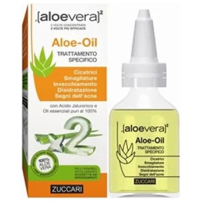 AloeVera2 Aloe Oil Zuccari - Trattamento Viso e Corpo per Cicatrici e Smagliature 50 ml