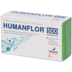 Humanflor 500 Nucleotidi 8 stick pack - Integratore per la flora intestinale