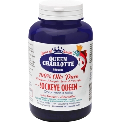 100% Olio Puro Di Salmone Rosso Del Pacifico 120 Capsule - Integratore Per La Funzione Cardiaca
