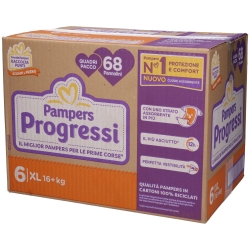 PAMPERS Progressi - 68 Pannolini Taglia XL (16+ kg)