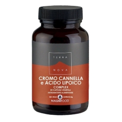 Terranova Cromo Cannella e Acido Lipoico Complex 50 Capsule - Integratore per glicemia e diabete