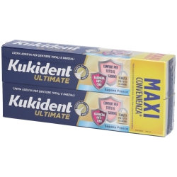 Ultimate Sapore Fresco - Crema Adesiva Per Dentiere Totali e Parziali 2 x 57 gr