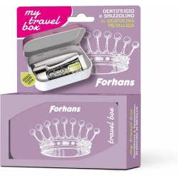 Forhans My Travel Box Corona Rosa - Dentifricio + Spazzolino + Scatola Metallica