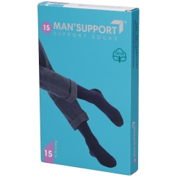 Gloria Med Man' Support 15 - Gambaletto Cotone (15-18 mmHg) - Taglia 1 Nero