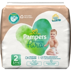 Pampers Protezione Pura - 27 Pannolini Taglia 2 (3-6Kg)