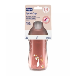 Chicco Sport Cup - Bottiglia Isolante con Cannuccia 14m+ Colore Rosa 266 ml