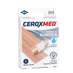 Ceroxmed - Striscia Elastica con Garza Disinfettante 50 cm x 8 cm