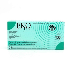Eko Plus - 100 Guanti in Lattice per Uso Ambulatoriale Misura Grande