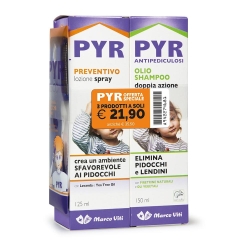Marco Viti Pyr Kit Antipediculosi - Olio Shampoo 150 ml 9 Lozione Spray 125 ml + Pettine