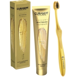 Curasept Gold Lux - Dentifricio sbiancante 75 ml + Spazzolino