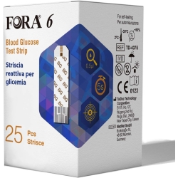 Fora 6 Strisce Reattive - Misurazione Glicemia 25 Strisce